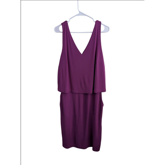 Women's LAUREN Ralph Lauren Purple Layered Dress Plus Size 1X - Picture 2 of 7